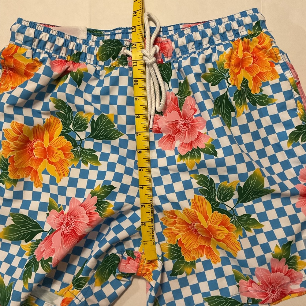Calvin Klein Men’s Checkered Flowers Swim Trunks Shorts Multicolor - Picture 5 of 12